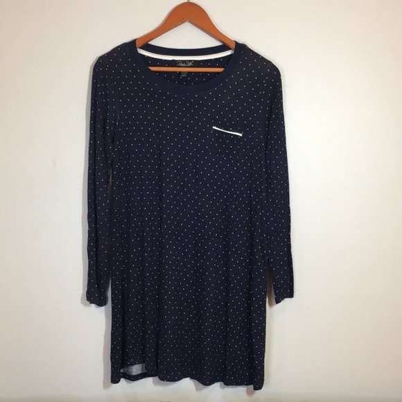 New with tags RENE ROFE sleepwear navy polkadot dress size medium - Picture 1 of 4